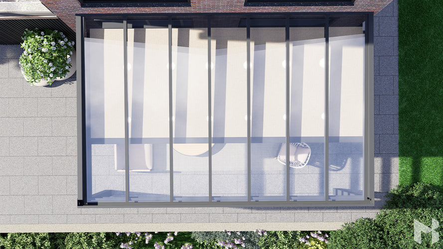 MB Veranda Sun Shading by Roma Verandas - under roof sun shading anthracite grey ral 7016