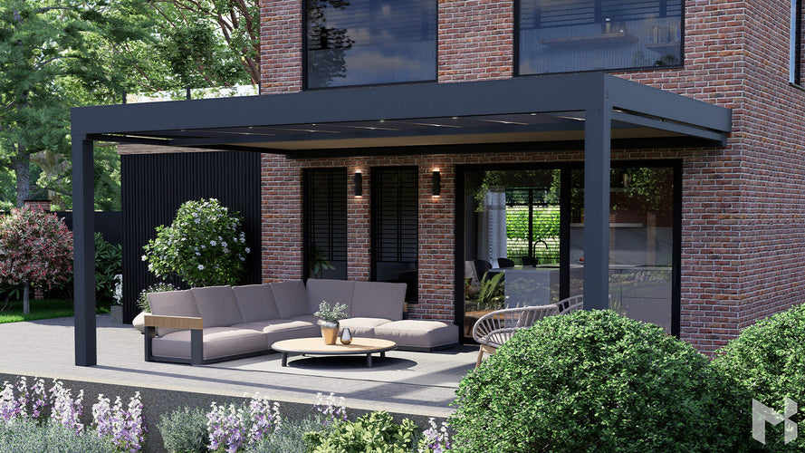 MB Veranda Sun Shading by Roma Verandas - under roof sun shading anthracite grey ral 7016