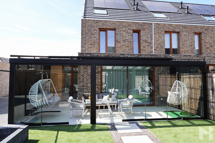 MB Solid by Roma Verandas - sliding glass doors sun shading aluminium side wall