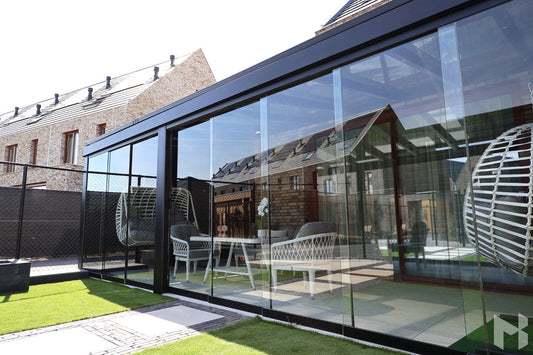MB Aluminium Side Wall by Roma Verandas - sliding glass doors sun shading aluminium side wall