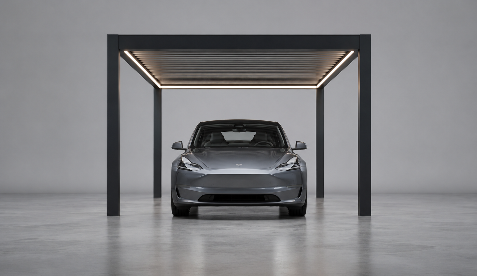 Aluminium Carport | The Riposo | Trapezoidal Roofing | Extra-Wide | Spans Up To 7m | Integrated LED