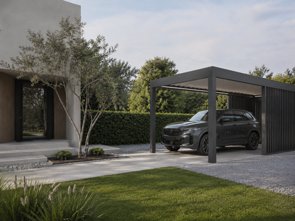 Aluminium Carport | The Riposo | Trapezoidal Roofing | Extra-Wide | Spans Up To 7m | Integrated LED