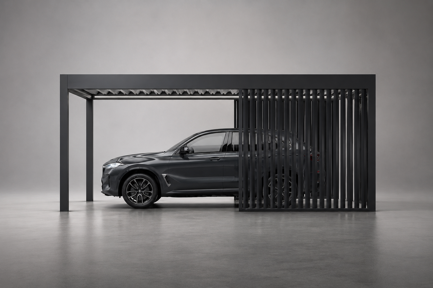 Aluminium Carport | The Riposo | Trapezoidal Roofing | Extra-Wide | Spans Up To 7m | Integrated LED