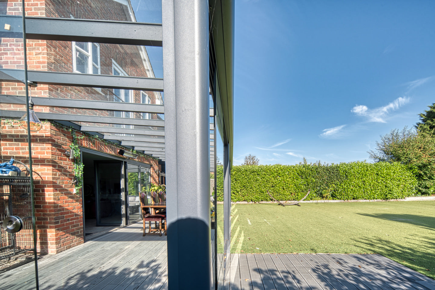 Nobile veranda in anthracite from above, polycarbonate panels end-to-end