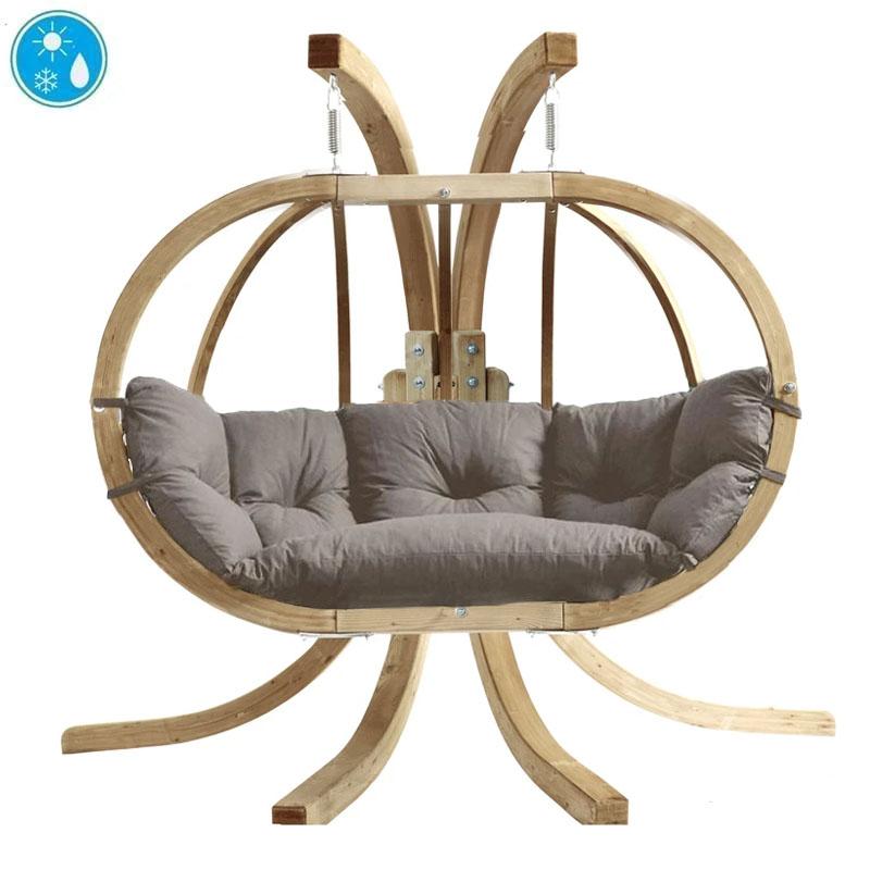 globo royal double hanging egg chair set product exterior view