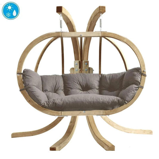 globo royal double hanging egg chair set product exterior view