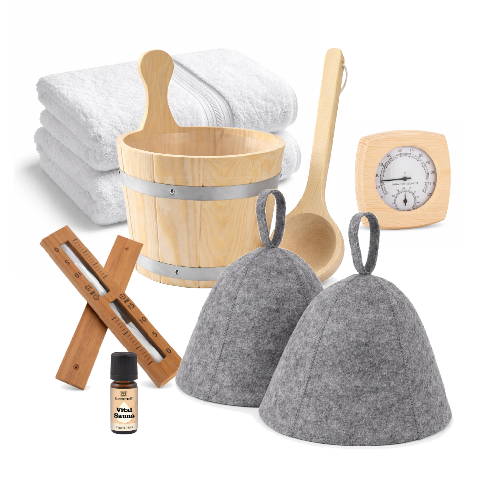 Premium Sauna Essentials Accessory Kit — front view