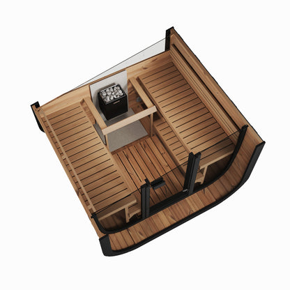 beacon 200 classic 6 person outdoor cube sauna product exterior view — view 6