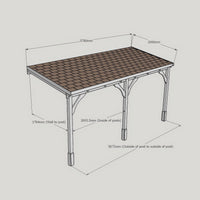 Timber Felt Shingle Roof | Wall Mounted Garden Shelter | Light Green | 2m Depth x 5.78m Width