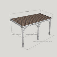 Timber Felt Shingle Roof | Wall Mounted Garden Shelter | Light Green | 3m Depth x 5.78m Width