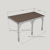 Timber Felt Shingle Roof | Wall Mounted Garden Shelter | Light Green | 3.5m Depth x 5.06m Width