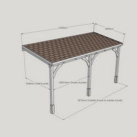 Timber Felt Shingle Roof | Wall Mounted Garden Shelter | Light Green | 3.5m Depth x 5.78m Width