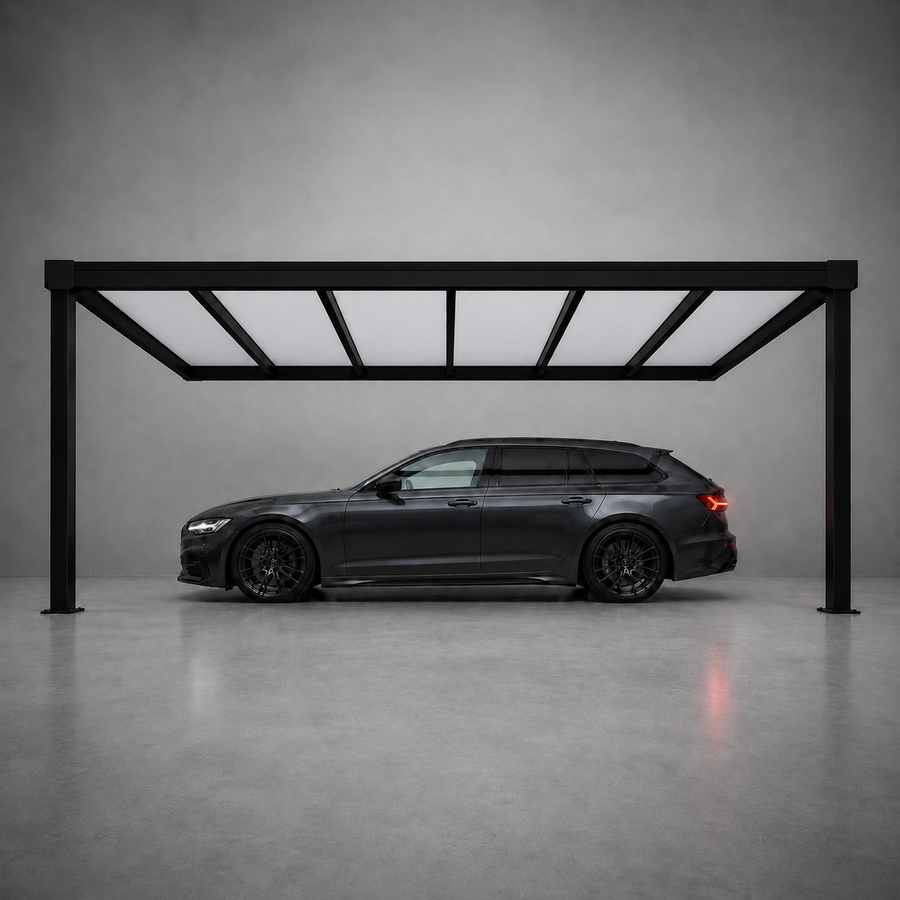 Aluminium Carport | The Tetto | Modular Interlinkable | Multiple Roof & Post Styles | Wall Mounted or Freestanding | Bespoke Configurations