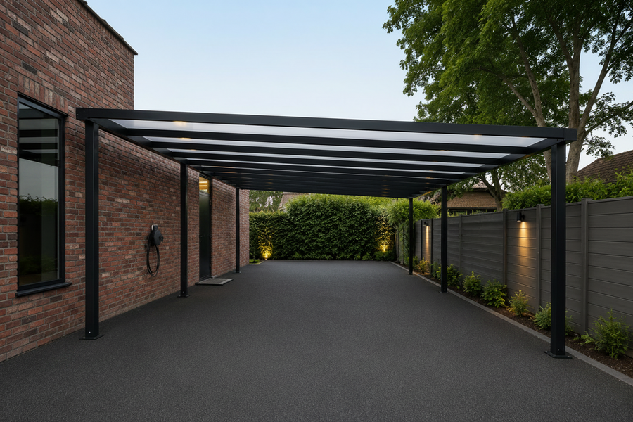 Aluminium Carport | The Tetto | Modular Interlinkable | Multiple Roof & Post Styles | Wall Mounted or Freestanding | Bespoke Configurations