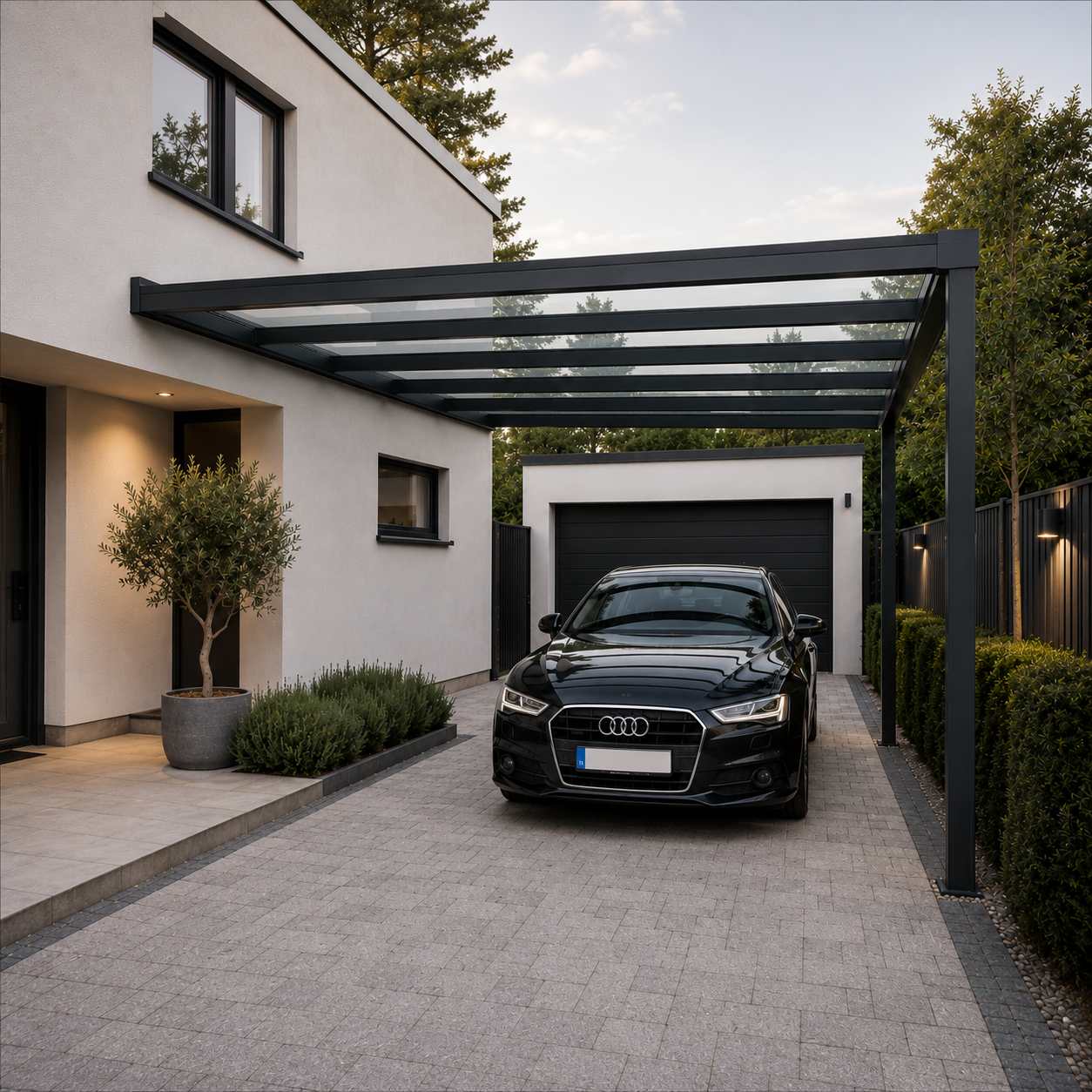 Aluminium Carport | The Tetto | Modular Interlinkable | Multiple Roof & Post Styles | Wall Mounted or Freestanding | Bespoke Configurations