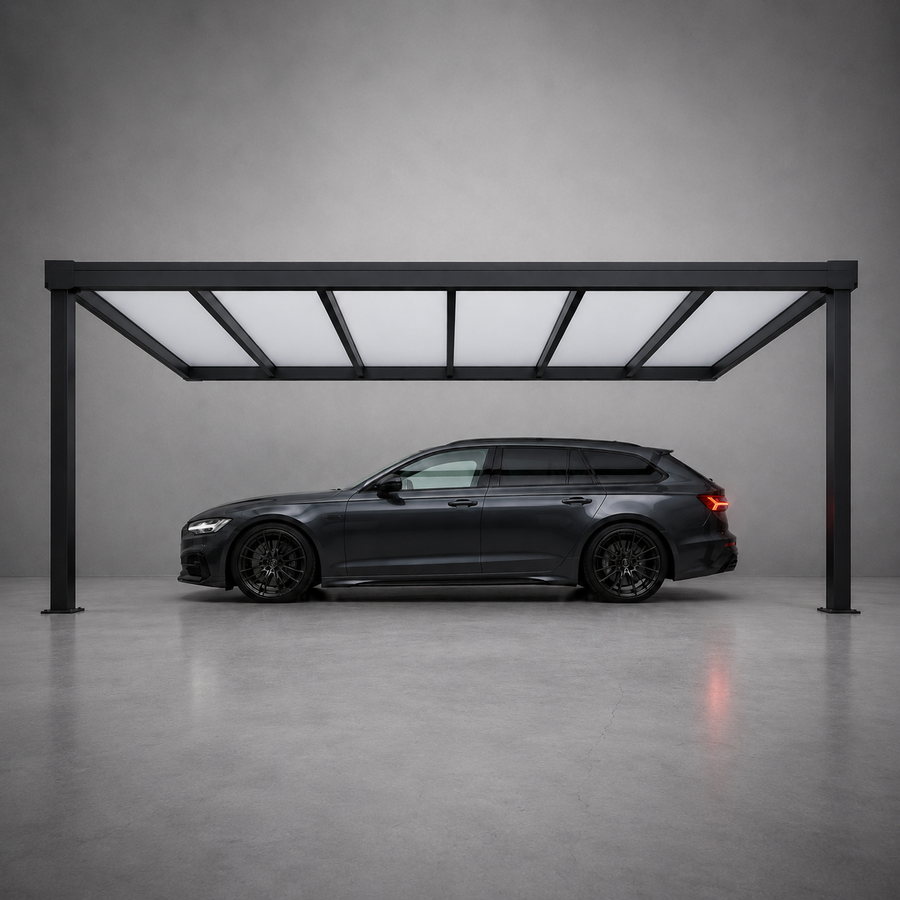 Aluminium Carport | The Tetto | Modular Interlinkable | Multiple Roof & Post Styles | Wall Mounted or Freestanding | Bespoke Configurations