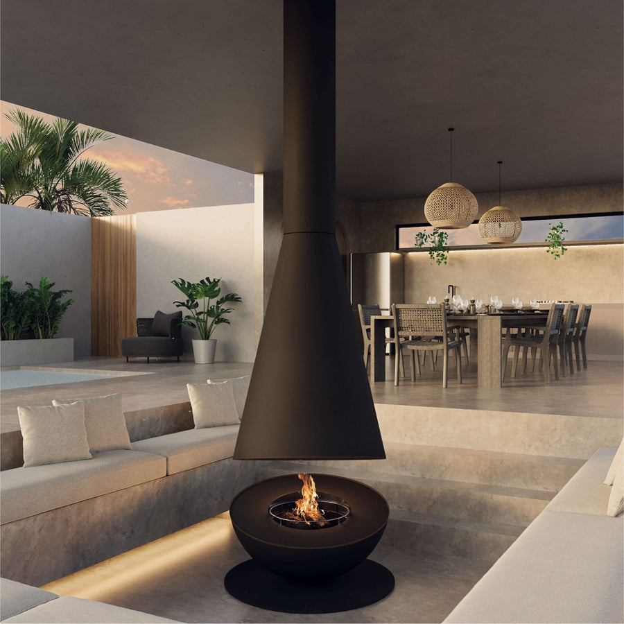 glammfire thales firewood fire pit product exterior view — view 3