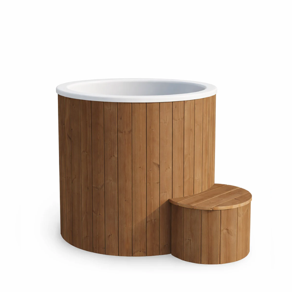 Ice Bath Barrel | GFX | Integrated Chiller Unit | Barrel Format Cold Therapy | Outdoor Wellness Tub