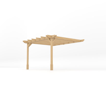 Wall Mounted Double Premium Pergola - Light Green - 3m Depth x 3.6m Length